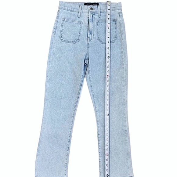 Veronica Beard Carly Kick Flare High Rise Jeans 27 Designer Denim Sky Blue - Picture 10 of 13